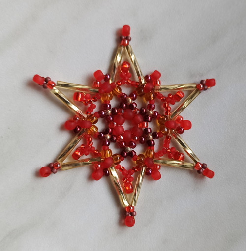 Vánoční hvězda 48, červená, 7 cm — foto 2
