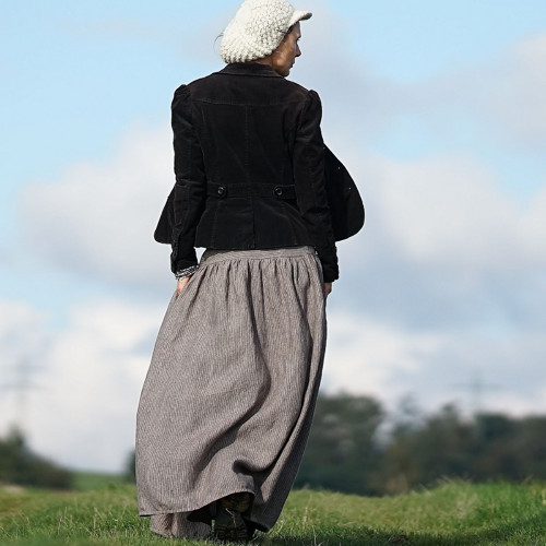 Boho maxi sukně hnědá s proužky — foto 6