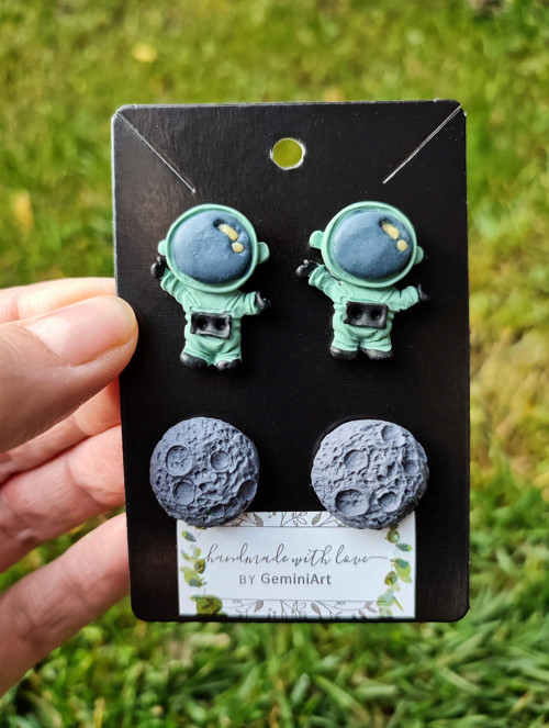 Náušnice ASTRONAUT, zelená — foto 3