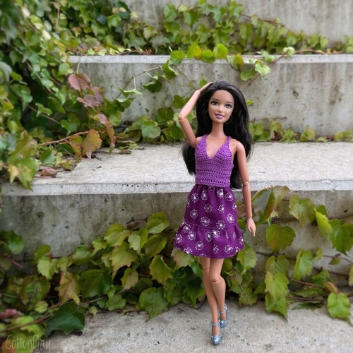 Barbie - purpurový háčkovaný top — foto 2