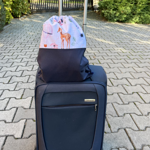 Stahovací batoh: Srnka modrý, nepromokavý — foto 2