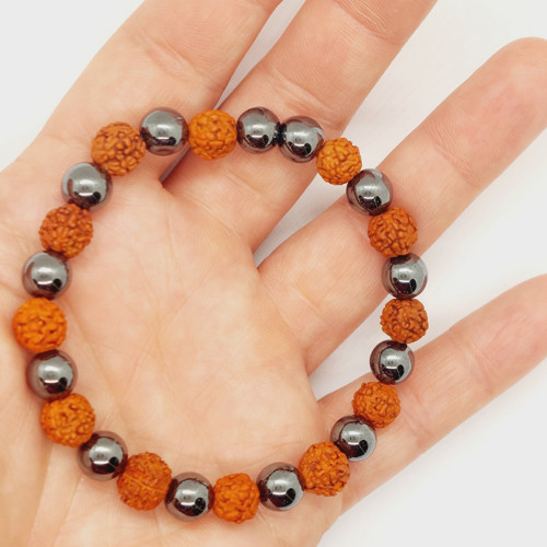 Náramek SPIRITUALITY rudraksha & hematit — foto 3