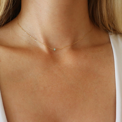 Minimalistický Řetízek S Tyrkysovým Amazonitem — foto 2