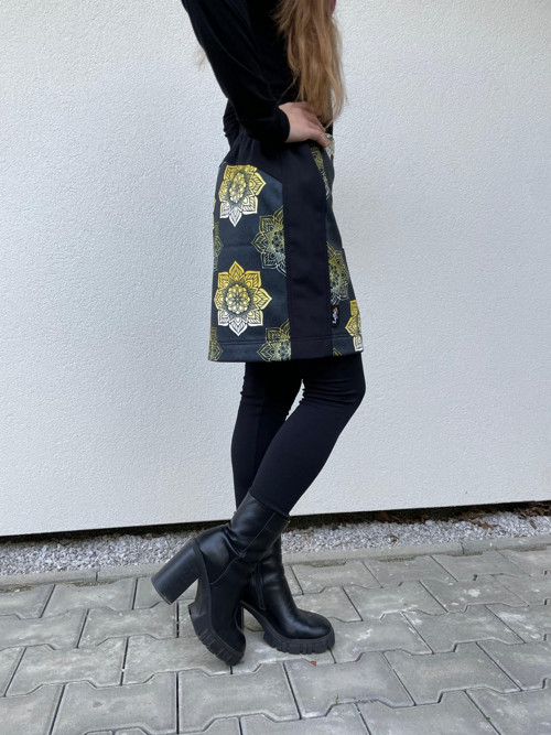 Zimní softshellová sukně Mandala Black, velikost S — foto 4
