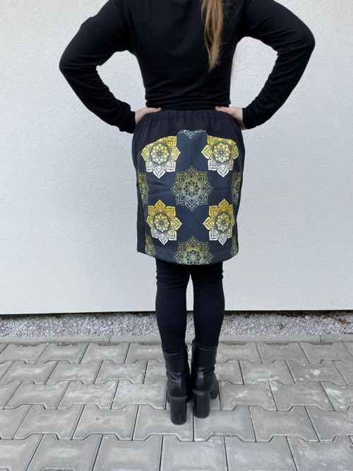 Zimní softshellová sukně Mandala Black, velikost S — foto 5