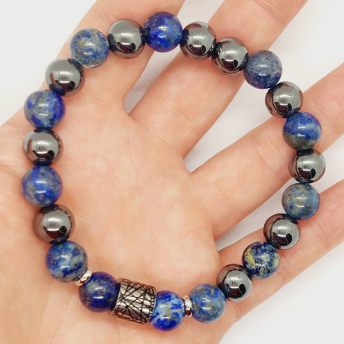 Náramek SELF-CONFIDENCE lapis lazuli & hematit — foto 3