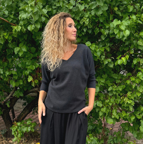 Netopýří tunika šedočerné pepitko vel. L — foto 3