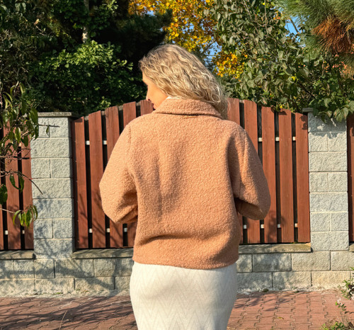 Oversize teplé sako karamel vel. L — foto 6