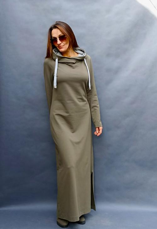 Khaki maxi šaty...vel. M/L — foto 4