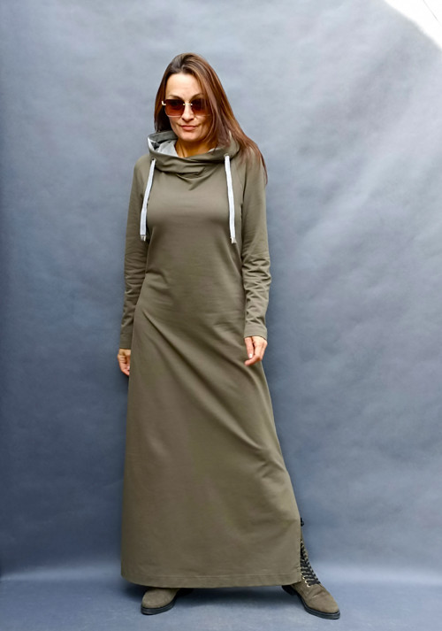 Khaki maxi šaty...vel. M/L — foto 3