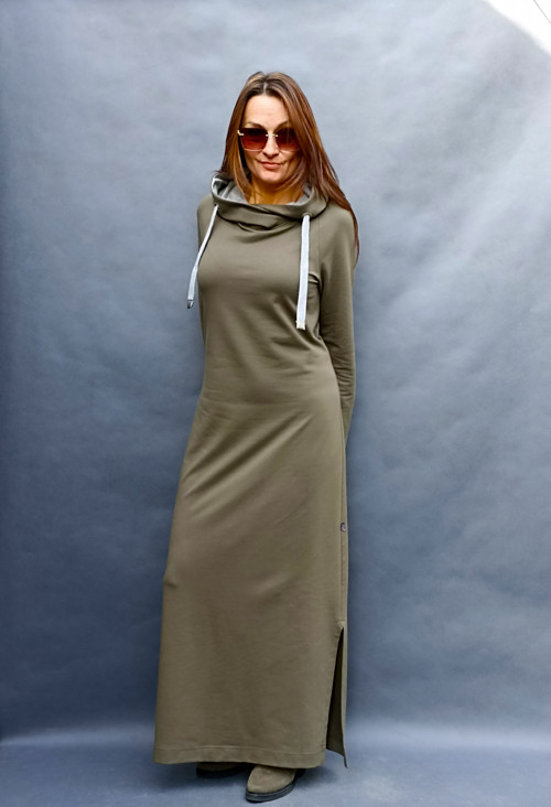 Khaki maxi šaty...vel. M/L — foto 2