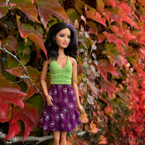 Barbie - limetkový háčkovaný top — foto 2
