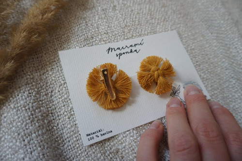Macramé sponečky do vlasů Růžové — foto 3