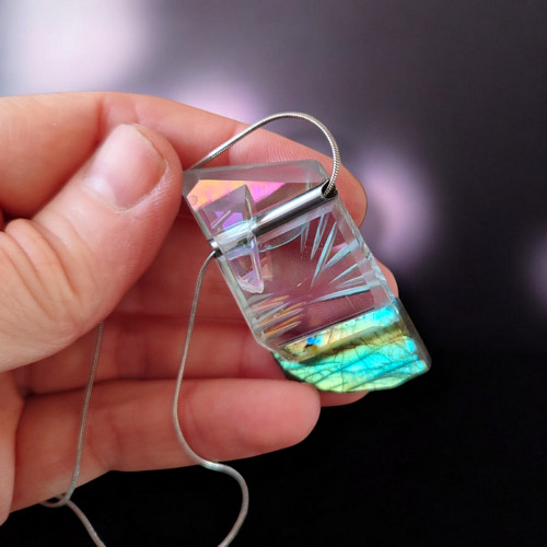 Náhrdelník - Labradorit glass — foto 2