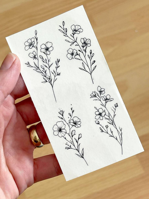 Dočasné tetovačky Tiny Tattoos Květy T0028 — foto 2