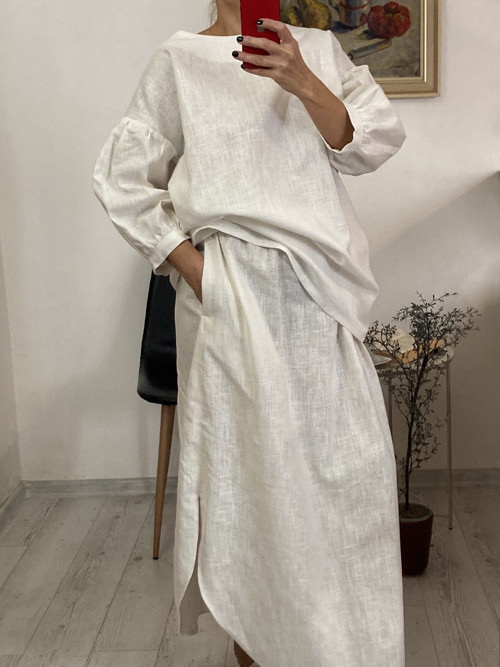 TOP/BLúZA ĽAN-ová / CREAm/ — foto 4