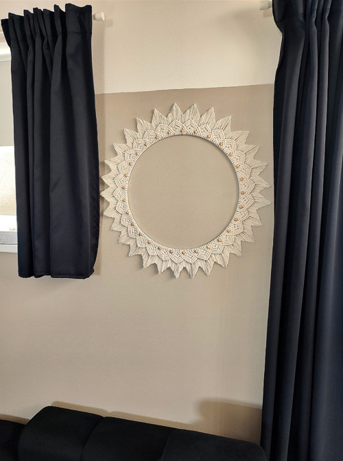Macramé dekorace na zeď, SLUNCE — foto 3