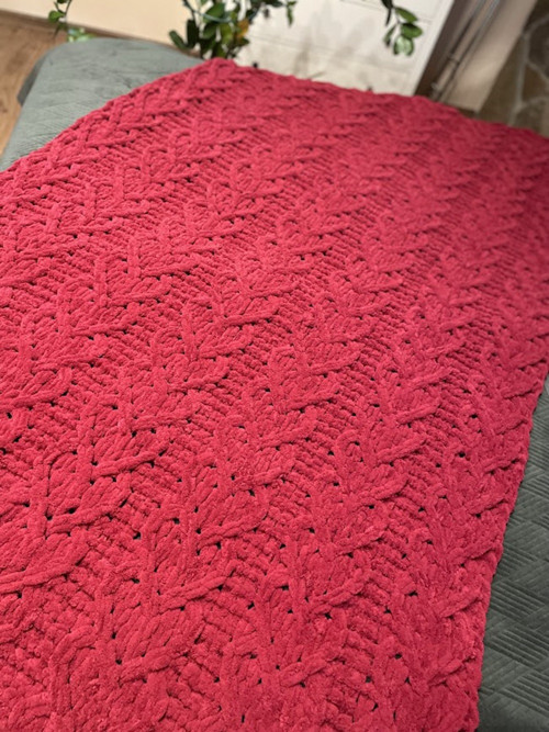 Vínová srdíčková deka — foto 3