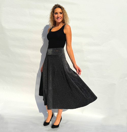 Polokolová sukně černostříbrná — foto 2