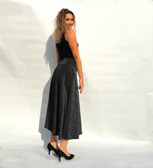 Polokolová sukně černostříbrná — foto 3