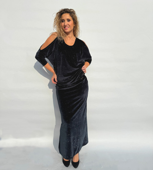 Sametová pouzdrová sukně — foto 2