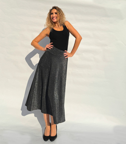 Polokolová sukně černostříbrná — foto 4