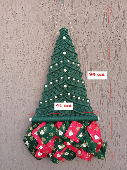 Adventní kalendář, vánoční stromeček, macramé — foto 2