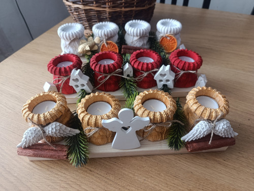 Adventní svícen červený — foto 2