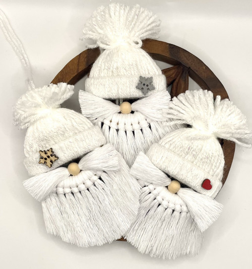 Macramé skřítci - bílá — foto 3