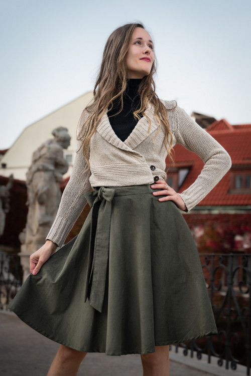 Manšestrová Kolová Khaki — foto 4