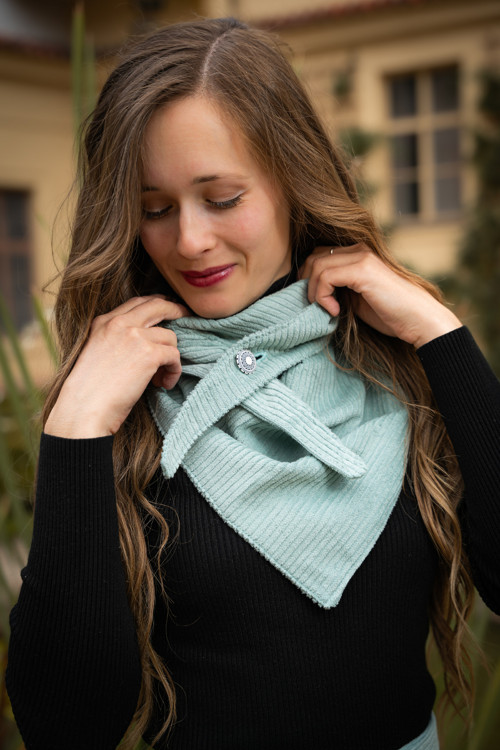 Podzimní Manšestrový Nákrčník - Mint — foto 2