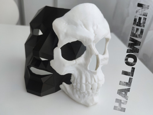 Halloween maska ​​černá polygón,z bio plastu PLA — foto 5