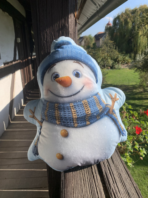 Sněhulák modrý - 3D polštář — foto 2