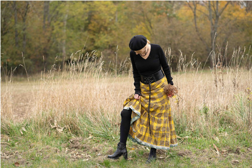 Westernová …lněná dámská maxisukně M — foto 2