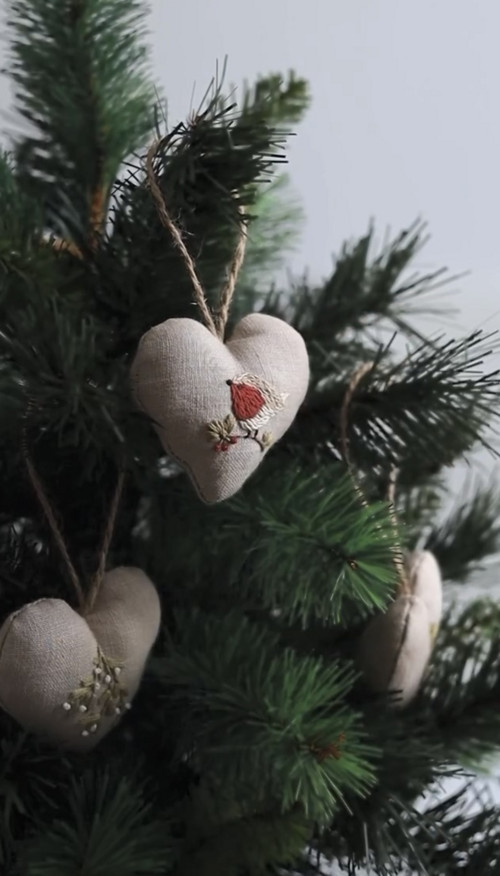 Vánoční srdíčko lněné — foto 3