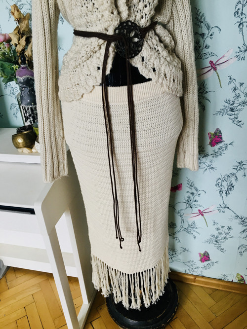 Boho sukně úpletová s třásněma — foto 2