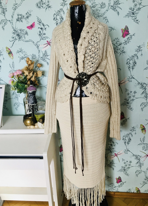 Boho sukně úpletová s třásněma — foto 3