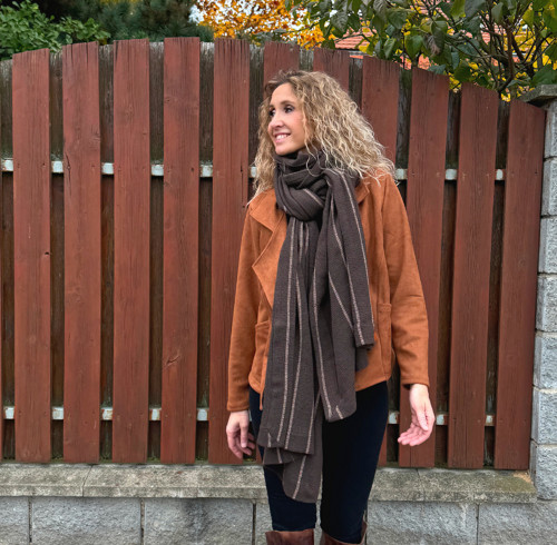 Dlouhá šála hnědá — foto 2