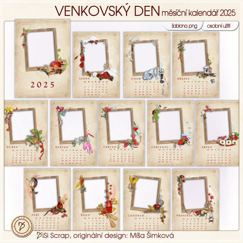 Kalendář 2025 - venkovský styl — foto 2