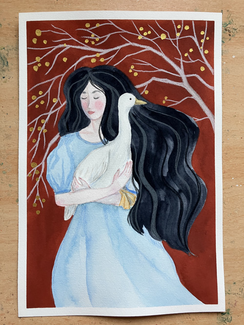 Originál ilustrácia Tmavovláska — foto 5