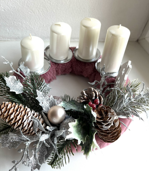 Adventní věnec růžový — foto 3