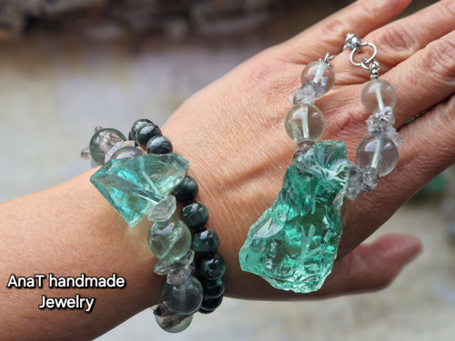 Náhrdelník Andara , fluorit , herkimer diamant — foto 2