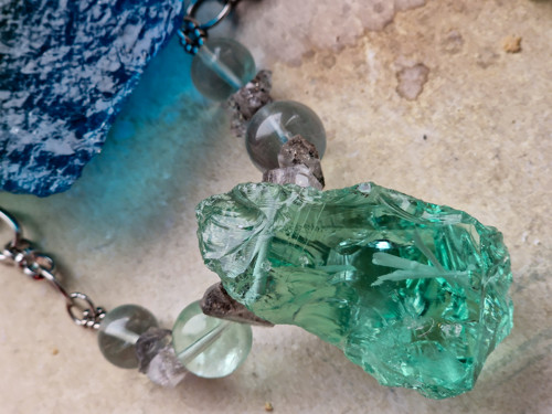 Náhrdelník Andara , fluorit , herkimer diamant — foto 5