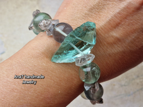 Náramek Andara , herkimer diamant , fluorit — foto 4