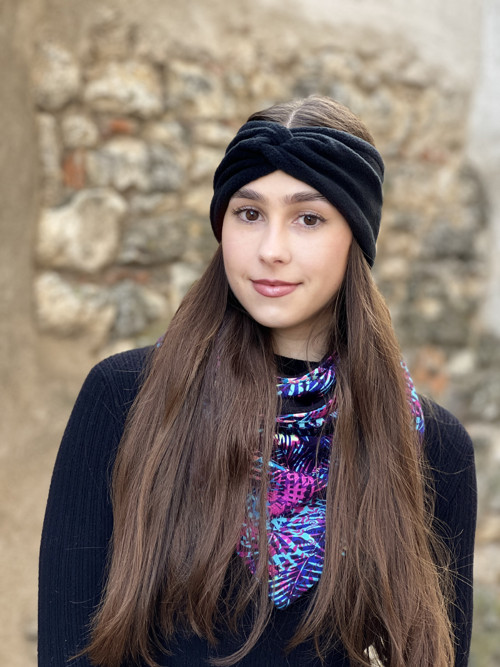Dámská čelenka fleecová - černá M — foto 4