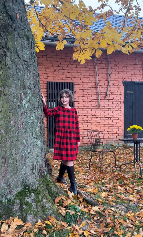Dívčí flanelové šaty - ČERVENÉ KÁRO — foto 2