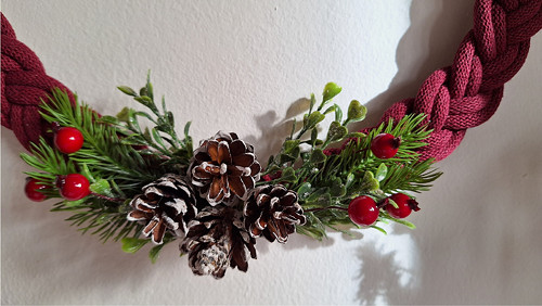 Boho vánoční věneček/vínový — foto 3