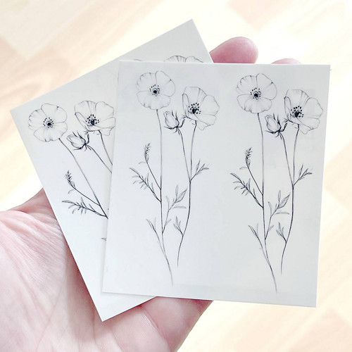 Dočasné tetovačky Tiny Tattoos Divoké máky T0038 — foto 5