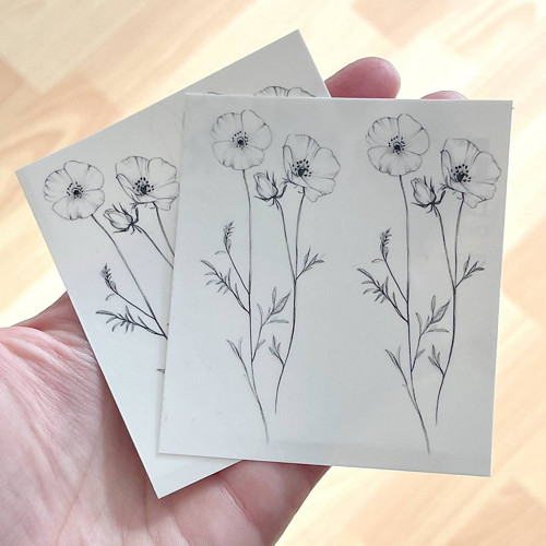 Dočasné tetovačky Tiny Tattoos Divoké máky T0038 — foto 3