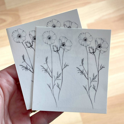 Dočasné tetovačky Tiny Tattoos Divoké máky T0038 — foto 2